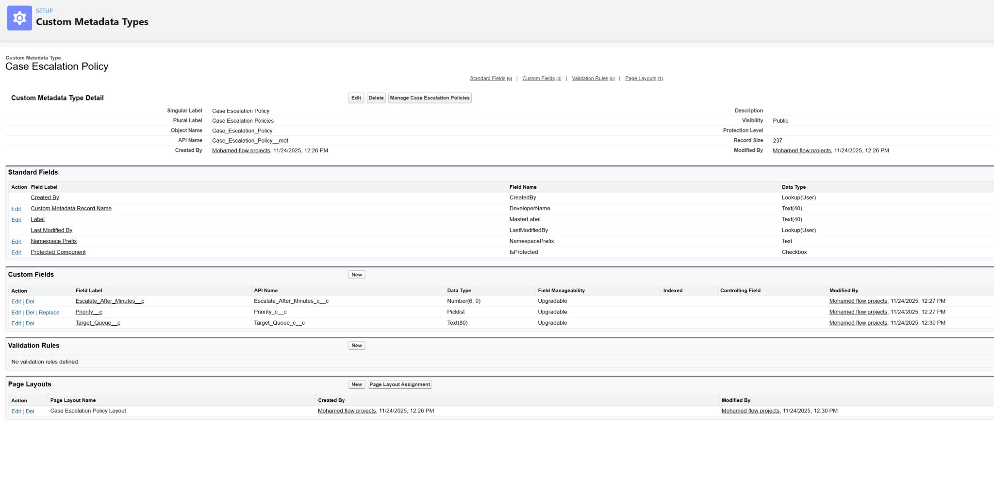 Custom Metadata Policy