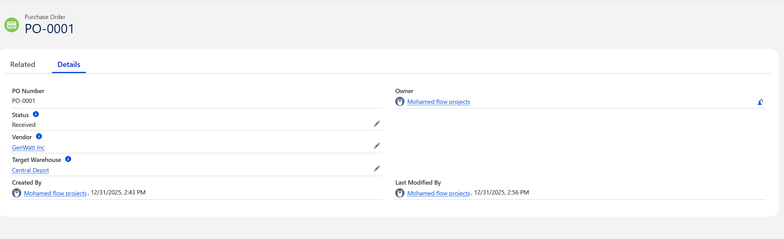 Procurement UI
